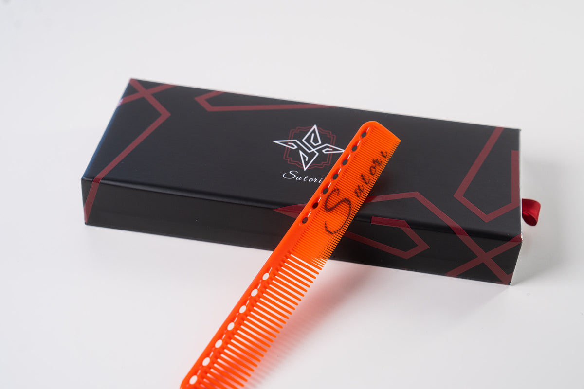 Orange Sutori cutting comb on the Sutori box