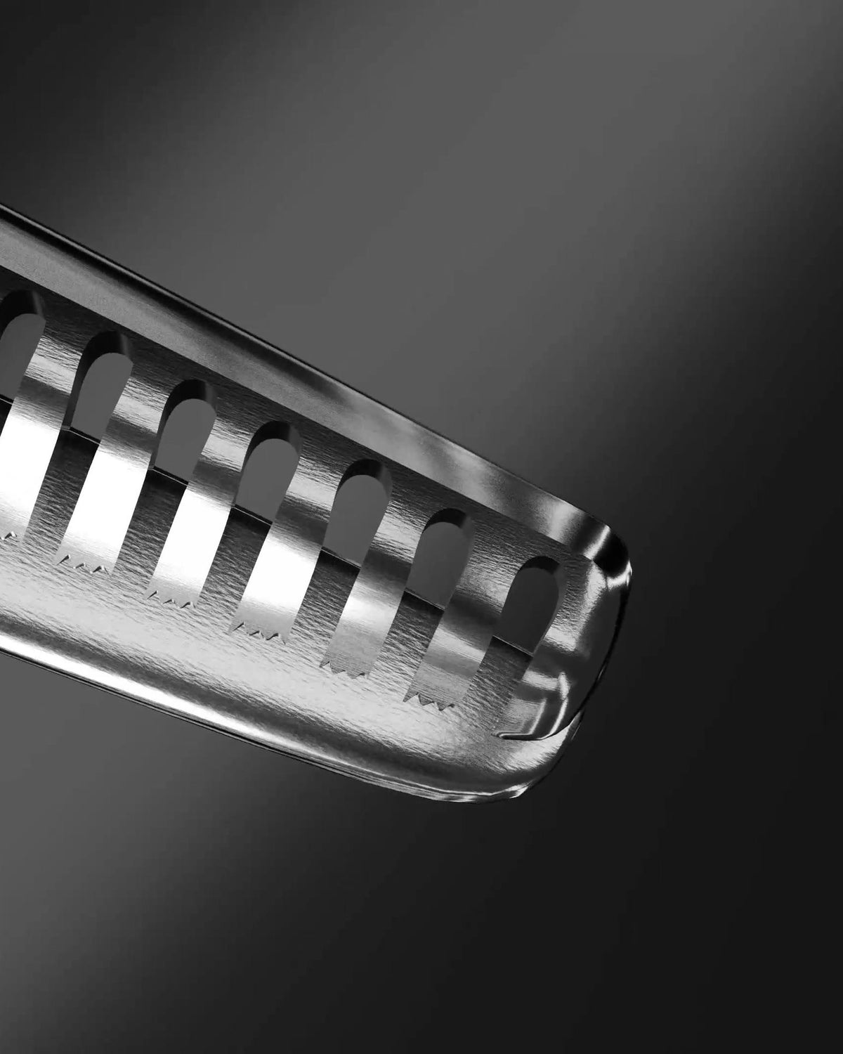 Sutori Kaze 6.0″ thinning teeth close-up, render